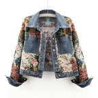 Kiana - Women’s Printed Denim Button Jacket