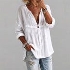 Leanna - Women's Loose V-Neck Tunic Blouse