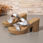 Leslie - Women's Cutout Strap Platform Block Heel Sandals