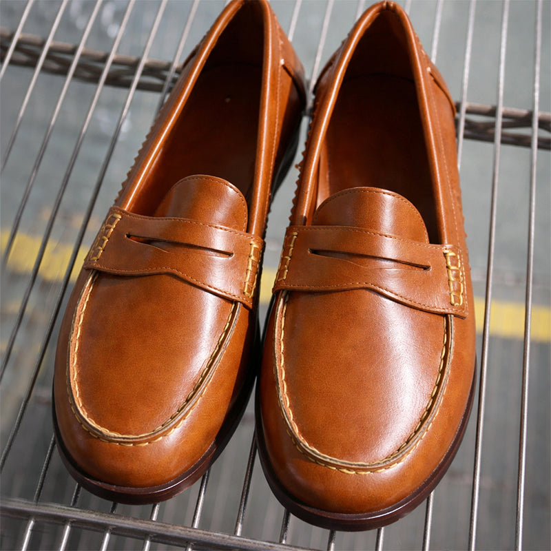 Luna - Round Toe Slip-On Loafers