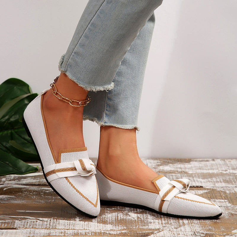 Margaret - Women’s Knit Pointed Toe Loafers