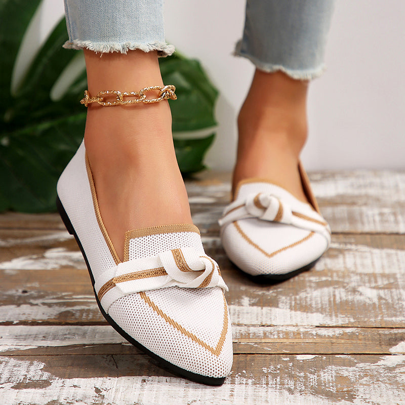 Margaret - Women’s Knit Pointed Toe Loafers