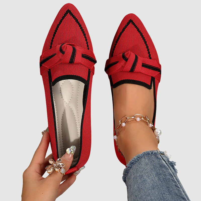 Margaret - Women’s Knit Pointed Toe Loafers