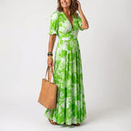 Marlowe - Women's Floral Short Sleeve Maxi Dress