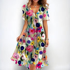 Martha - Soft Floral V-Neck Dress