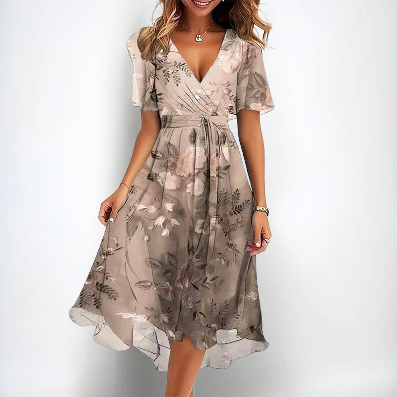 Martha - Soft Floral V-Neck Dress