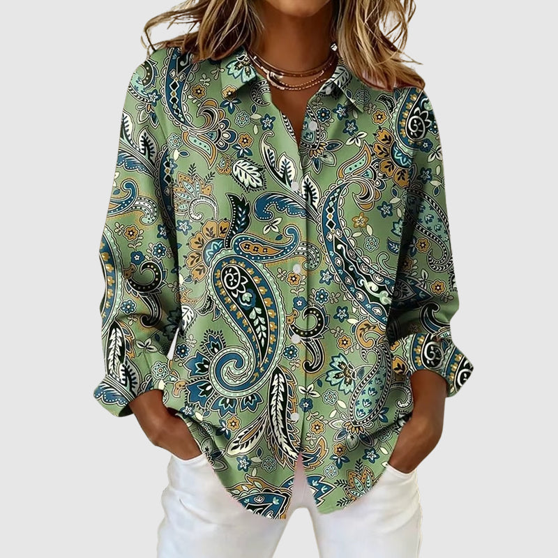 Matilda - Vibrant Print Button-Up Top