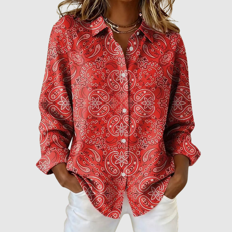 Matilda - Vibrant Print Button-Up Top