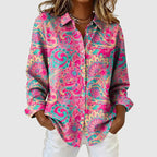 Matilda - Vibrant Print Button-Up Top