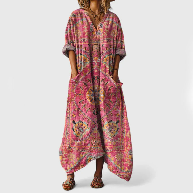 Maxine - Women’s Vintage Bohemian Maxi Dress