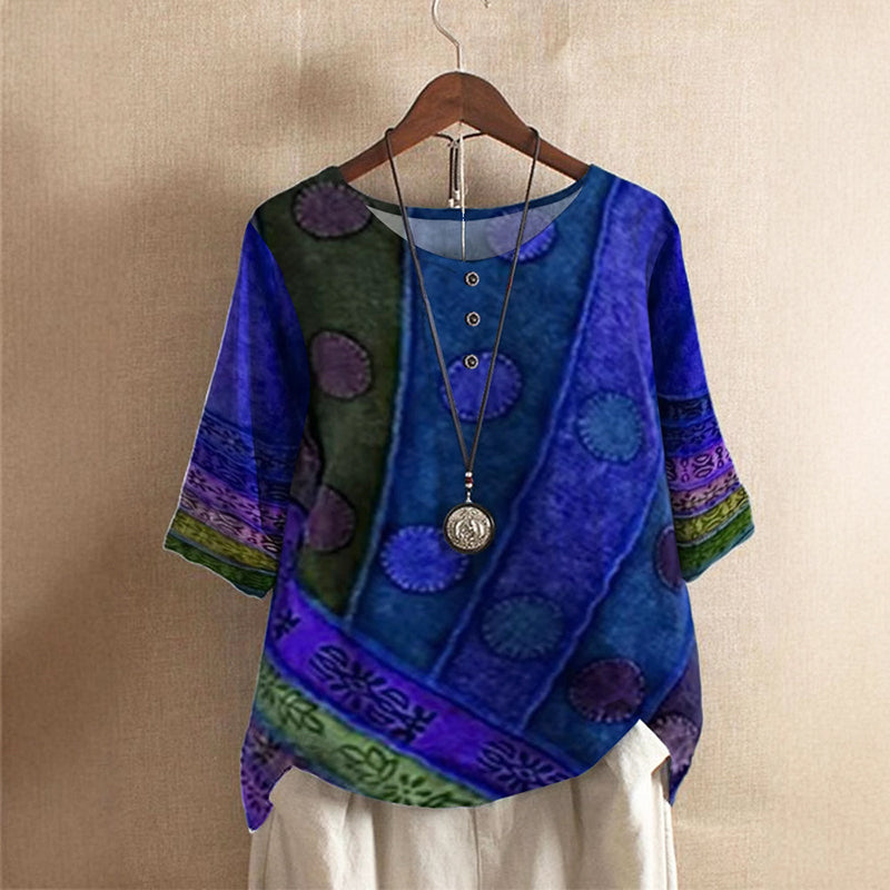 Millie - Women's Boho Pattern Relaxed Top