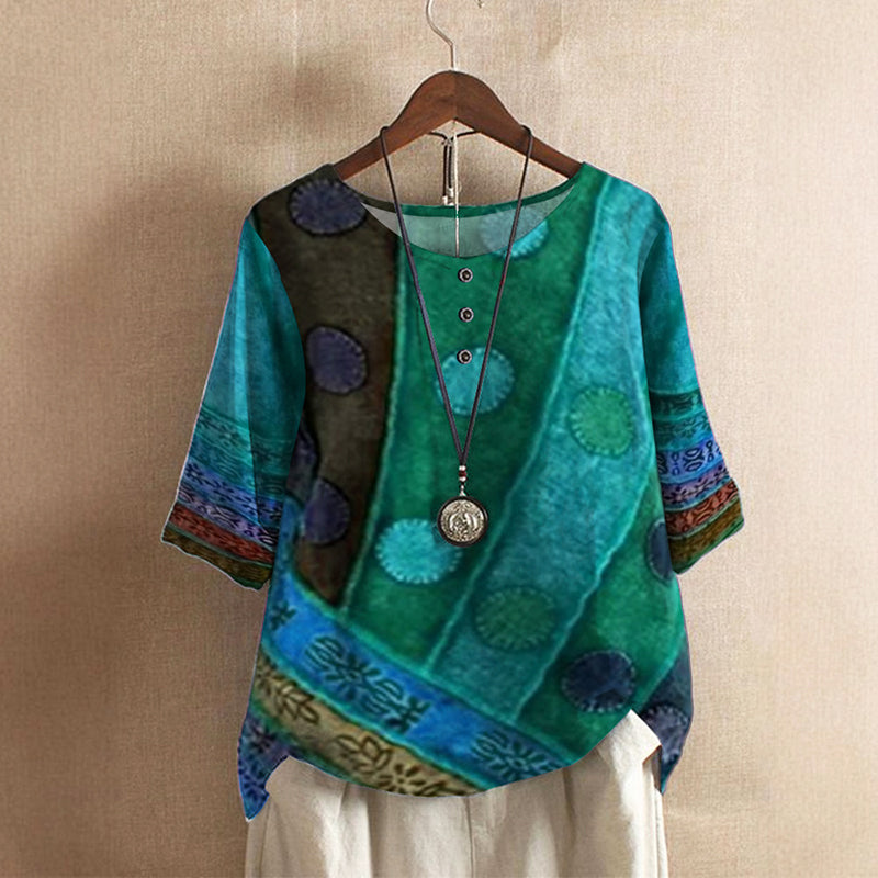 Millie - Women's Boho Pattern Relaxed Top