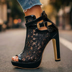 Natalie - Women’s Elegant Lace High Heel Sandals