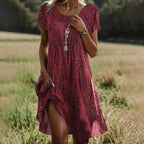 Odette - Relaxed Fit Colorful V-Neck Dress
