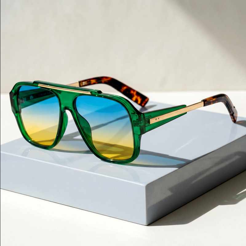 Oversized Square Frame Polarized Sunglasses