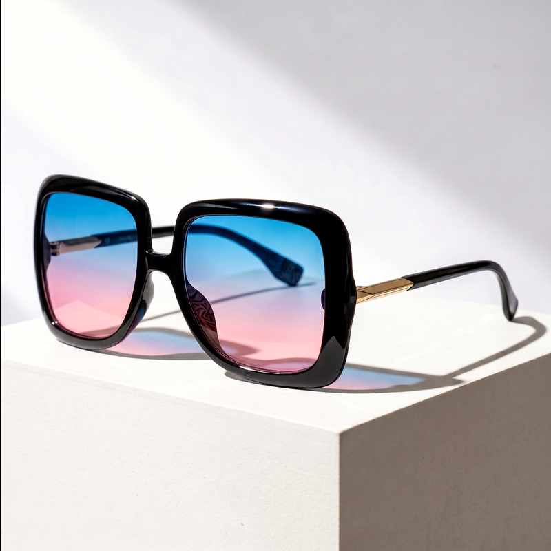 Oversized Square Frame Dark Tint Sunglasses