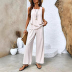 Paige - Women’s Two-Piece Set with Sleeveless Top and Wide-Leg Pants