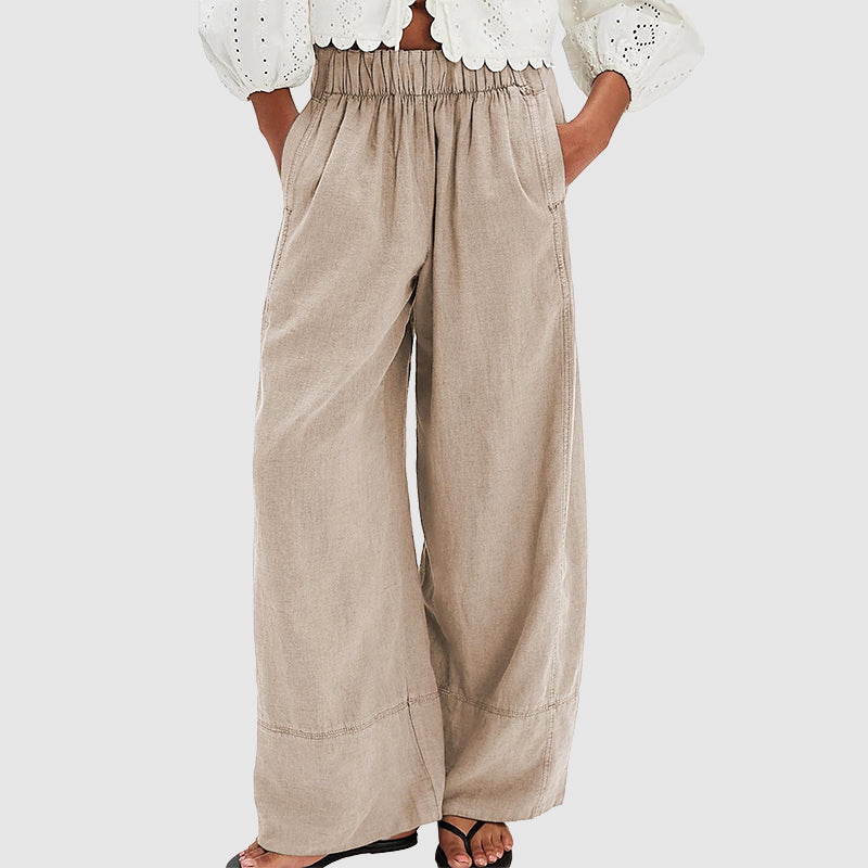 Pamela - Women's Relaxed Linen Wide-Leg Pants