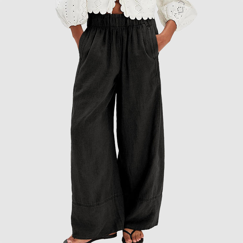 Pamela - Women's Relaxed Linen Wide-Leg Pants