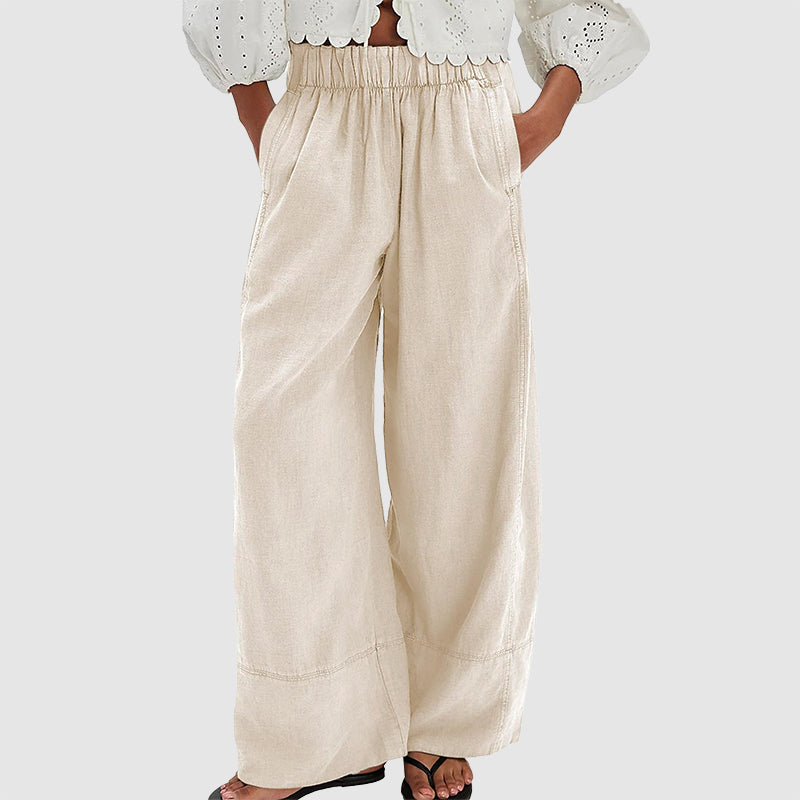 Pamela - Women's Relaxed Linen Wide-Leg Pants