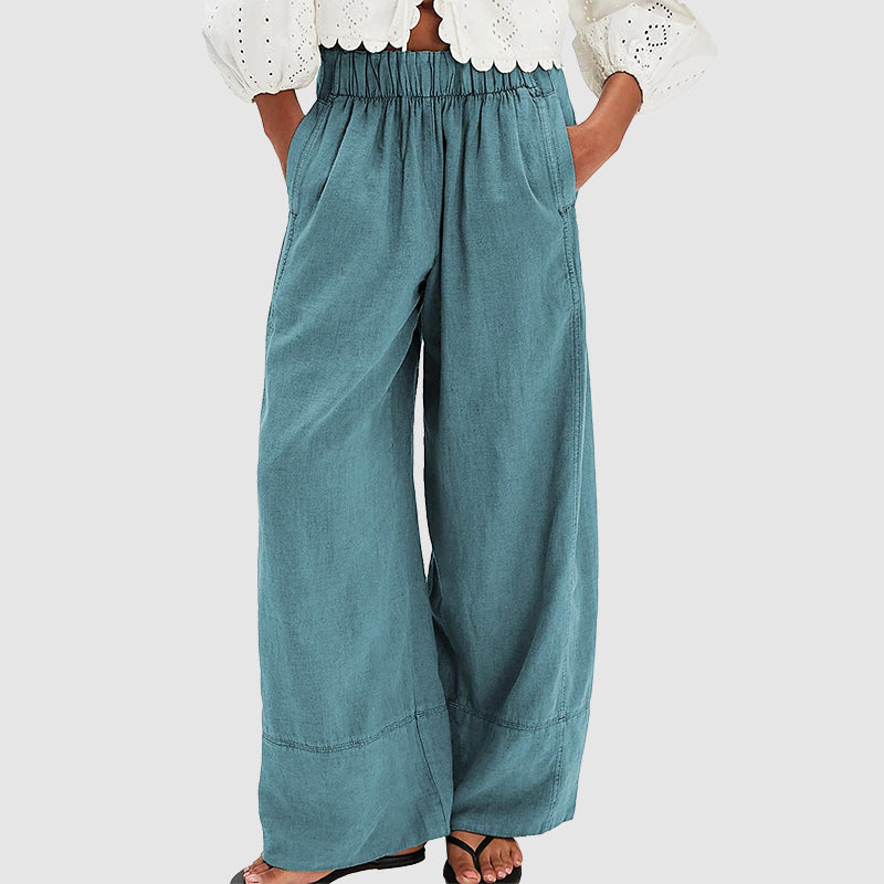 Pamela - Women's Relaxed Linen Wide-Leg Pants