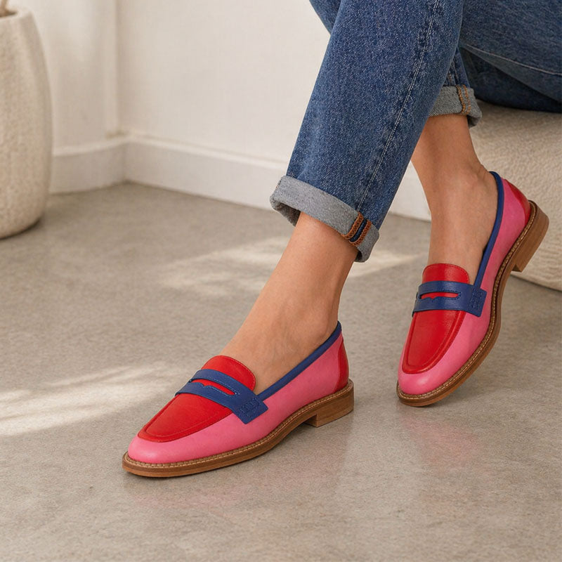 Paula - Women’s Three-Tone Penny Loafers