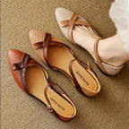 Priscilla - Women's Genuine Leather Strap Mary Jane Shoes