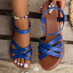 Rachel - Women's Crisscross Strap Flat Sandals