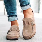 Rebecca - Women’s Slip-On Clog Loafers with Buckle Strap