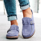 Rebecca - Women’s Slip-On Clog Loafers with Buckle Strap