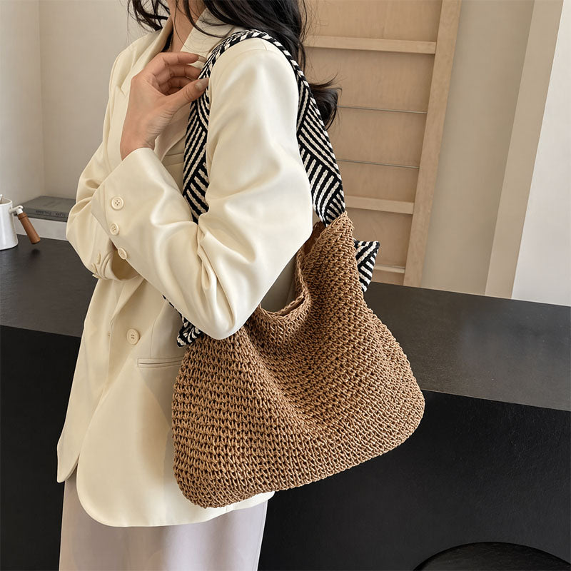 Rhea - Women's Woven Straw Tote Bag
