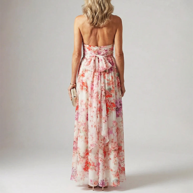 Rosalie - Women’s Elegant Halter Dress with Soft Floral Print