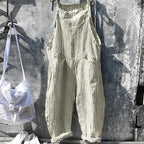 Rosie - Women’s Striped Cotton Overalls with Pockets