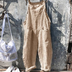 Rosie - Women’s Striped Cotton Overalls with Pockets