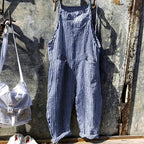 Rosie - Women’s Striped Cotton Overalls with Pockets