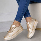 Sabrina - Women’s Chain Detail Platform Sneakers