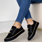 Sabrina - Women’s Chain Detail Platform Sneakers