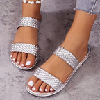 Samantha - Women's Braided Strap Flat Sandals