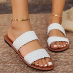 Samantha - Women's Braided Strap Flat Sandals