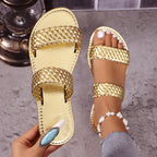 Samantha - Women's Braided Strap Flat Sandals