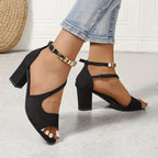 Sarah - Women’s Suede Strap Sandals