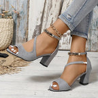 Sarah - Women’s Suede Strap Sandals