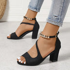 Sarah - Women’s Suede Strap Sandals