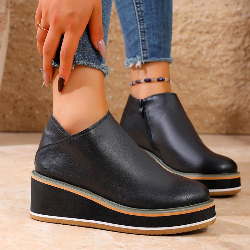 Scarlet - Platform Wedge Slip-On Boots
