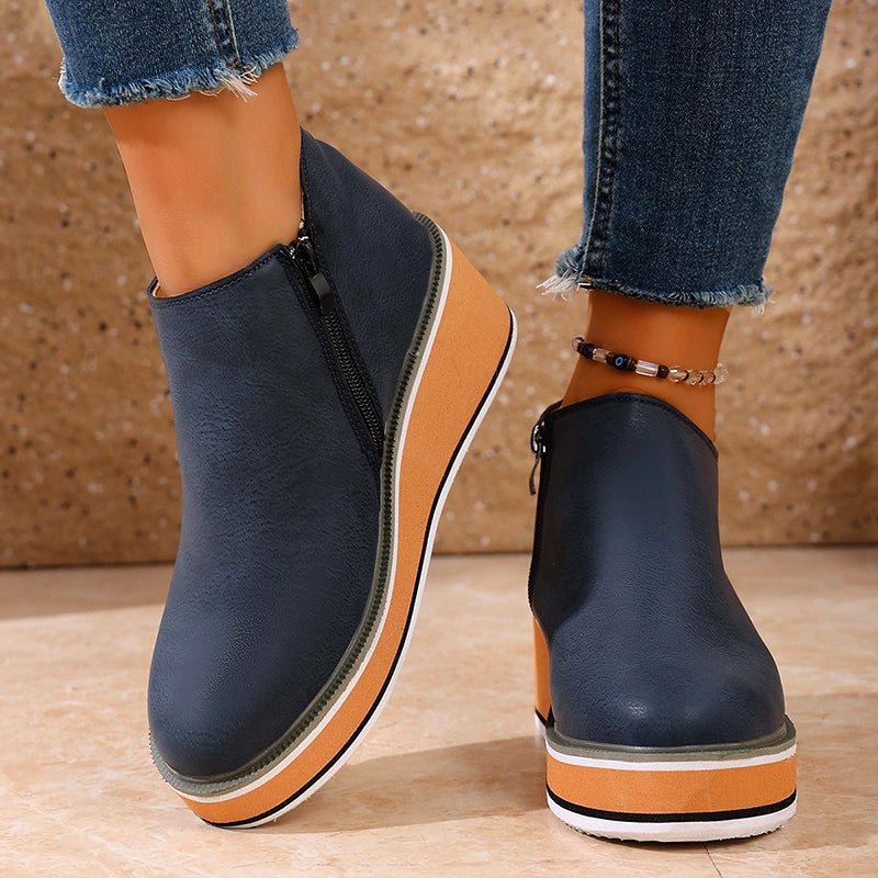 Scarlet - Platform Wedge Slip-On Boots