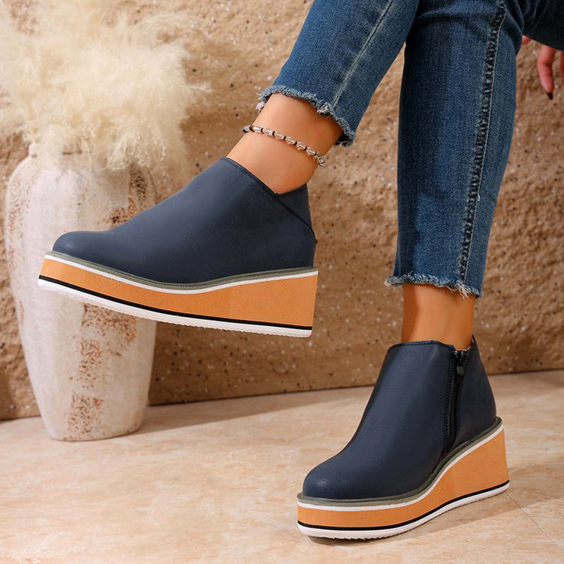 Scarlet - Platform Wedge Slip-On Boots