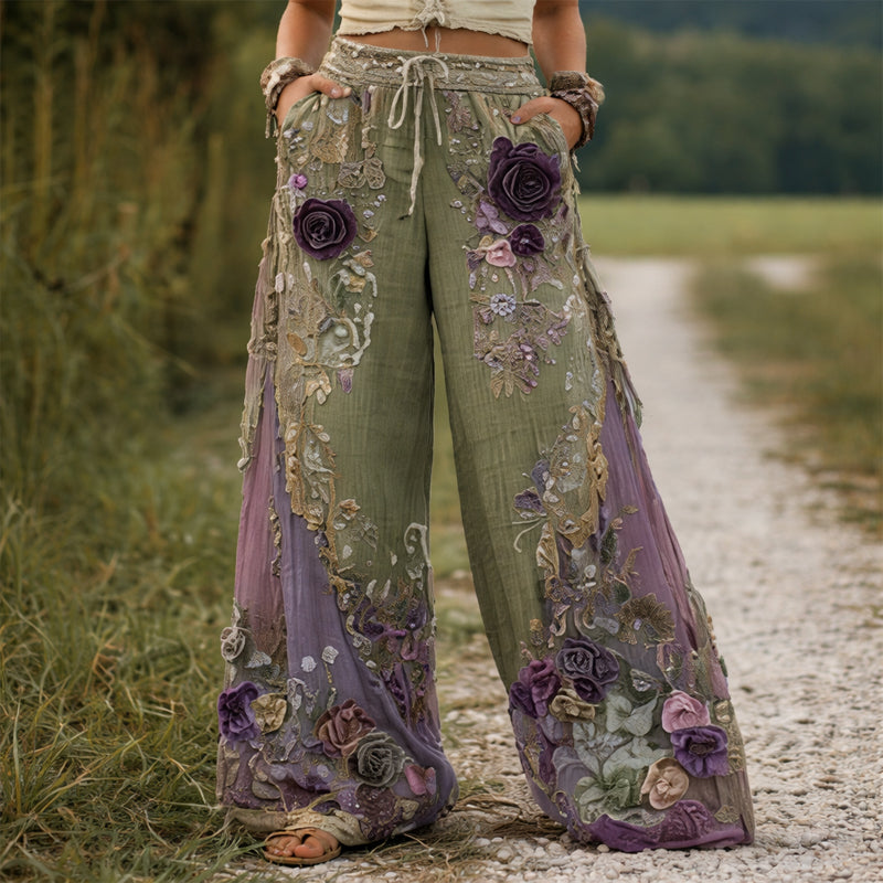 Selena - Women’s Artistic Embroidered Lounge Pants