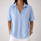 Shannon - Women’s Relaxed Fit Henley Style Blouse