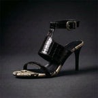 Shirley - Women's Croc Ankle Strap Stiletto Sandals