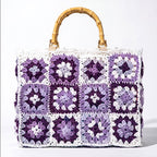 Sierra - Women's Boho Woven Straw Beach Tote Bag